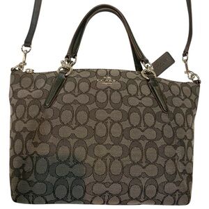 Coach Small Kelsey Satchel Signature Canvas  w Detachable Crossbody GUC